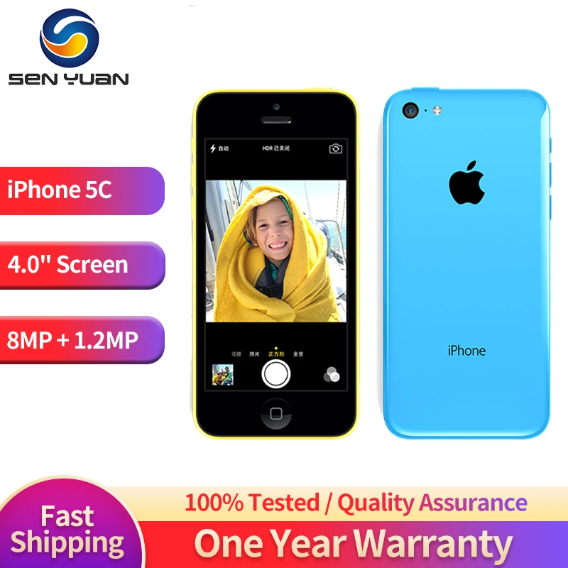 Original Apple iPhone 5C 3G Mobile Phone 4.0 Display Dual Core CellPhone 8GB/16GB/32GB ROM WCDMA Used WIFI GPS IOS SmartPhone iphone cell phones for sale