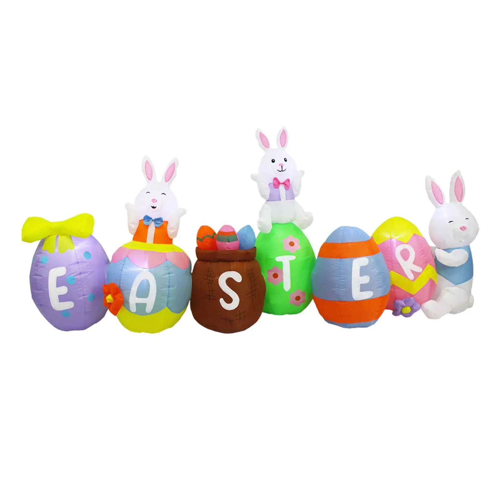 Easter Inflatable Outdoor Decorations Inflatable Easter Bunny and Colorful Eggs