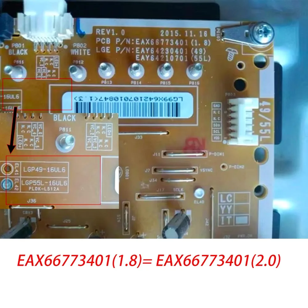 LG テレビ電源ボード 55UH6500-CB 55UH661V-ZF 49UH6500-C EAX