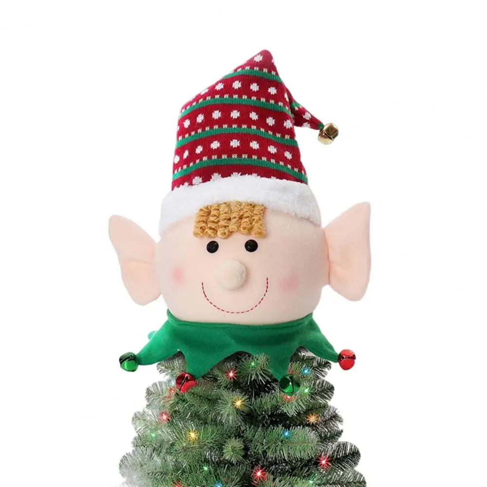 

Handmade Elf Tree Topper Elf Tree Topper Handmade Knitted Elf Doll Soft Reusable Xmas Tree Topper Holiday Decoration for Party