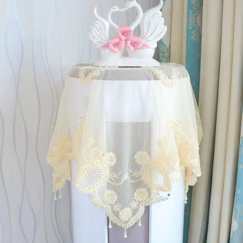 

HOT mesh beads flowers Embroidery table cloth cover wedding tablecloth kitchen Christmas party Table decoration and accessories