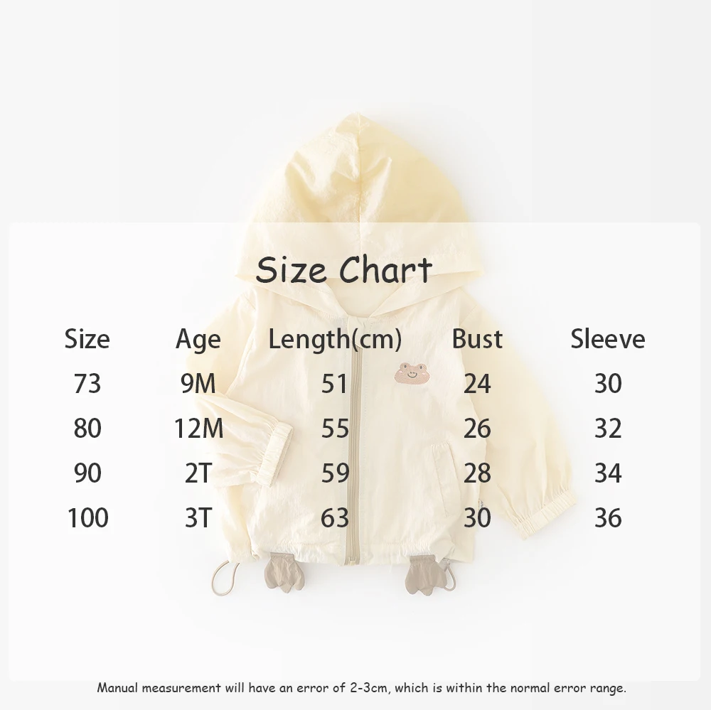 Description Picture 2 of itemMILANCEL New Summer Baby Hooded Sun Protection Clothing Toddler Boys Cartoon Frog Coat Girls Thin Style Tops