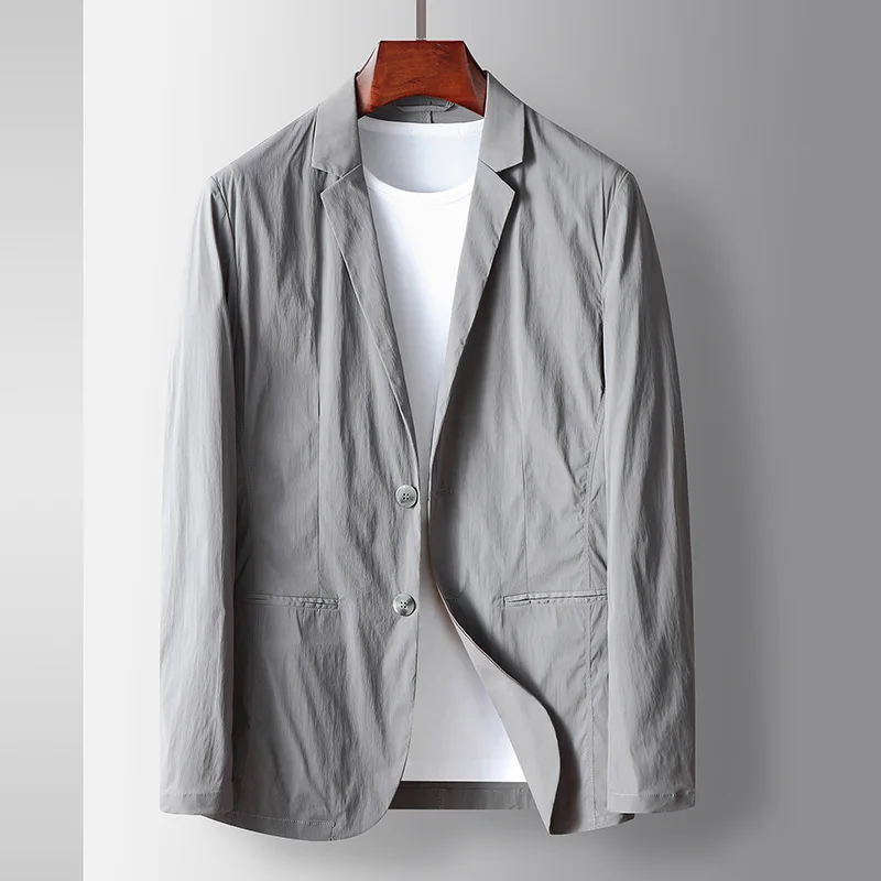 

3263-R-Three-quarter sleeve suit for men short sleeve two-piece summer Korean slim mid-sleeve suit trend men's wear