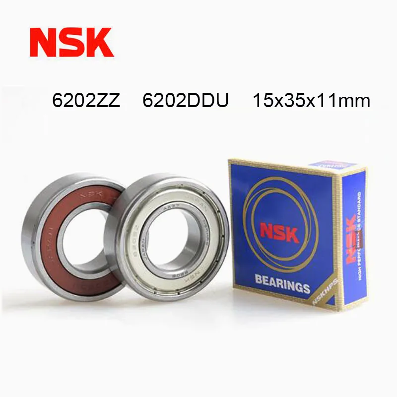 Japão Nsk 6202 Rolamento 15*35*11 mm Abec7 para Motocicletas Motor Virabrequim 6202zz 6202ddu Rolamentos de Esferas sem Graxa