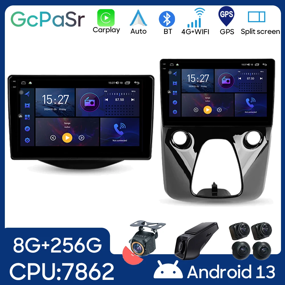 

Автомагнитола для Peugeot 108 для Toyota Aygo B40 2014 - 2021 Android, автомагнитола с GPS-навигацией, мультимедийный видеоплеер для Carplay BT No 2din
