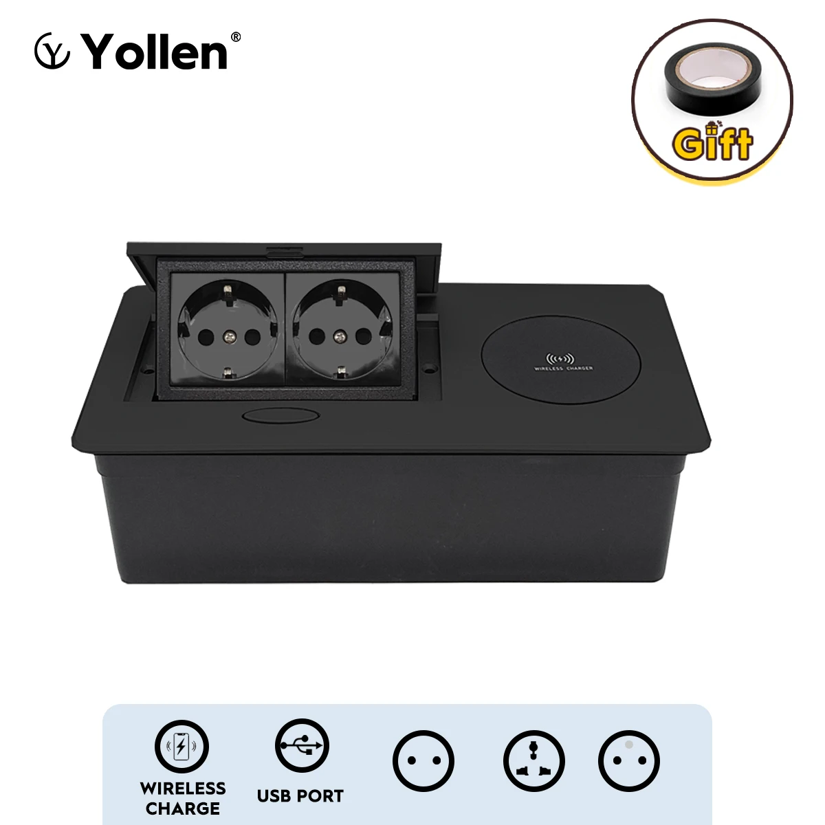 Wireless Charge EUR Standard Table Socket For Office Cabinet Desktop ...