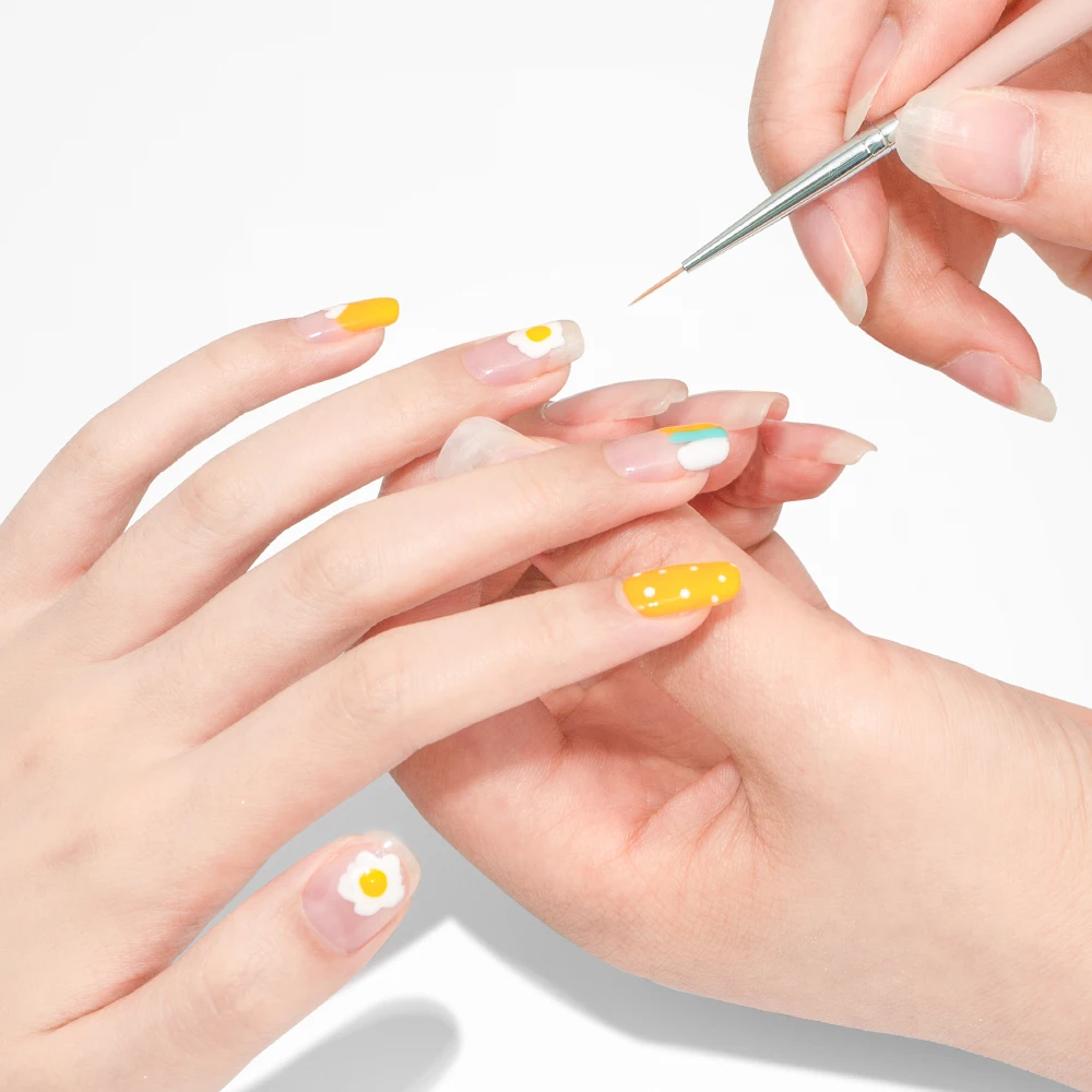 MAYCHAO 5Pcs Nail Art Brush Kit Manicure Tool Gel Nail Polish