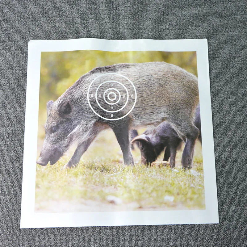 20-Pack Archery Target Papers With Wild Boar Pattern - 40x40cm Bow Shooting Practice Targets