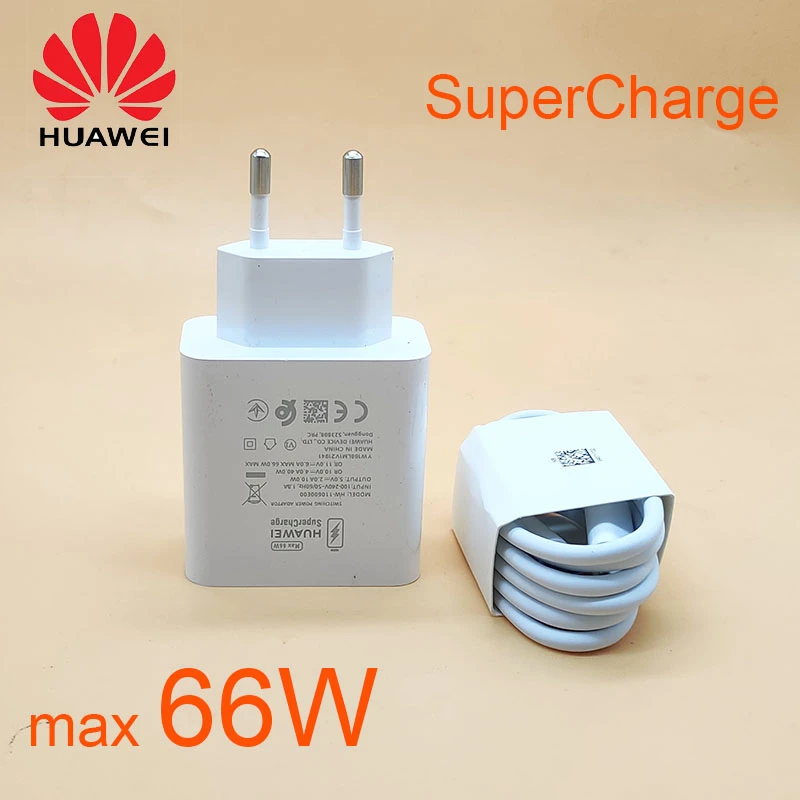 charger 65 watt Original HUAWEI Charger 66W Fast charge adapter SuperCharge USB 6A Type C Cable For p50 p40 Mate 40 pro honor 50 nova 9 magic 3 65 watt charger mobile