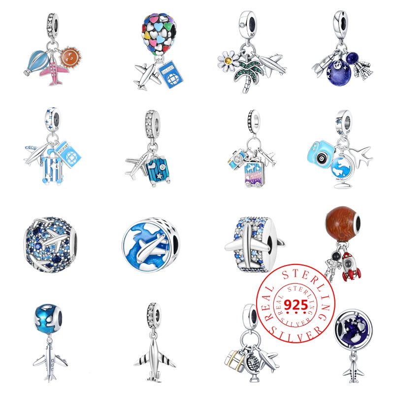 

Fine Sparkling Newest 925 Sterling Silver Astronaut Airplane Beads Hot Air Balloon Pendants Fit Pandora Charms Bracelets Jewelry