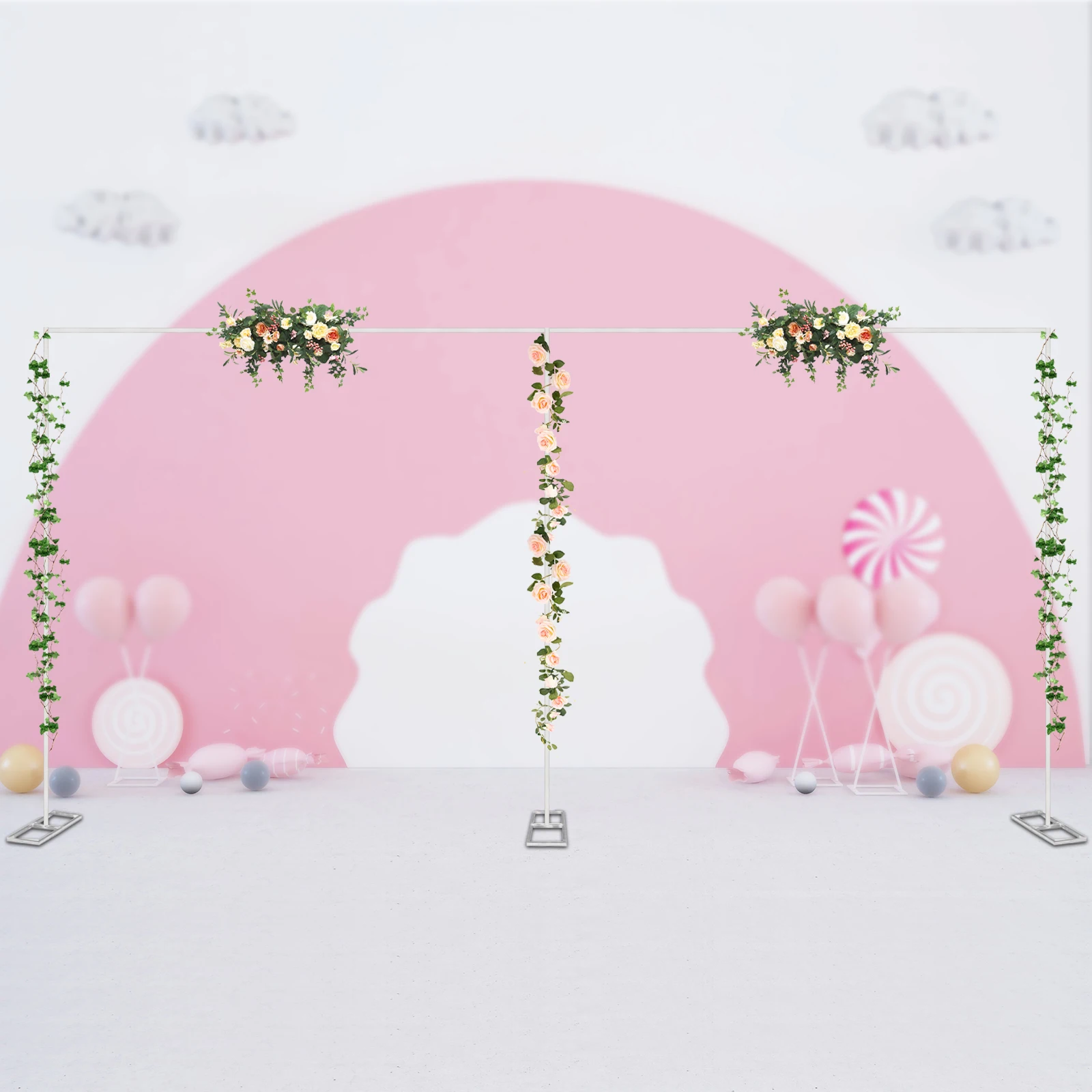 3x6M Wedding Arch Set Stainless Steel Stand Decorative Flower Balloon Arches For Party