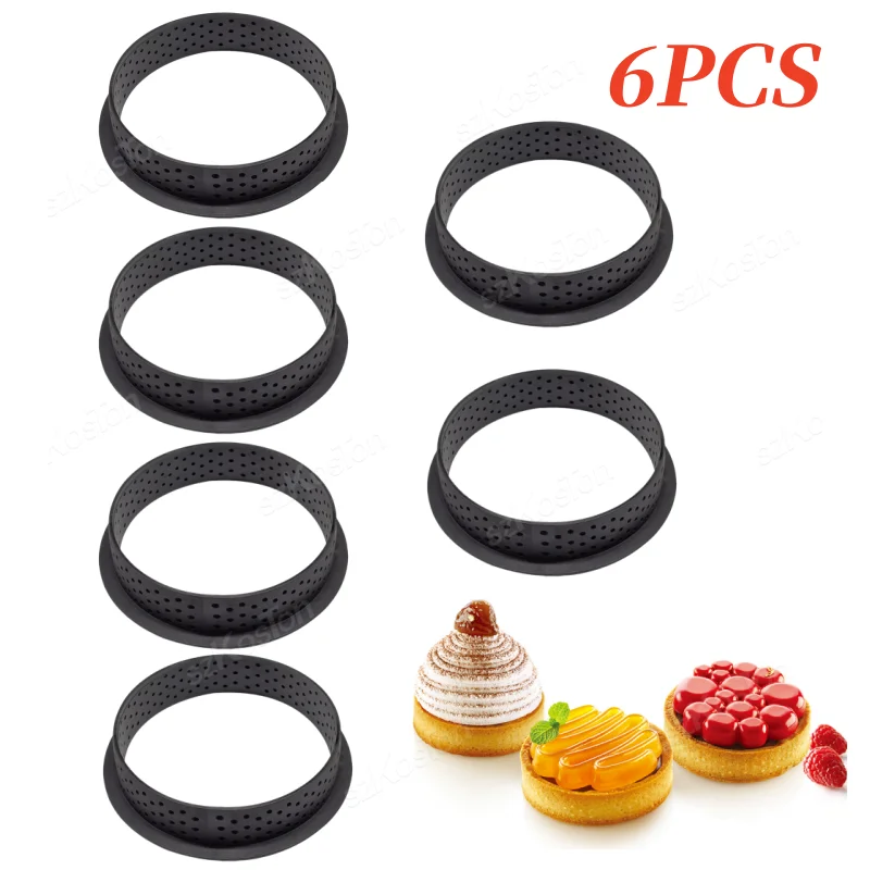 6/2/1PCS DIY Tart Ring Perforated Cake Mold Round Mousse Circle Ring ...