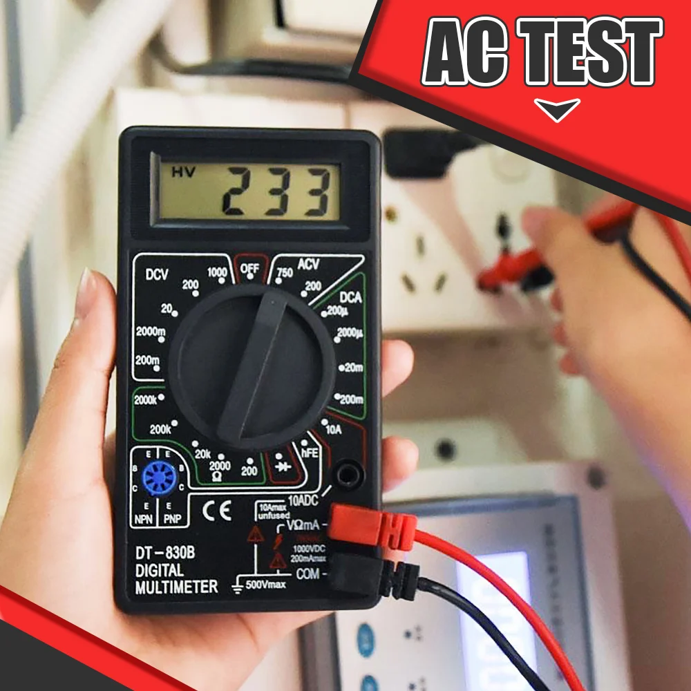 Digital Multimeter DT830B AC/DC LCD 750/1000V Voltmeter Ammeter Ohm Tester Handheld