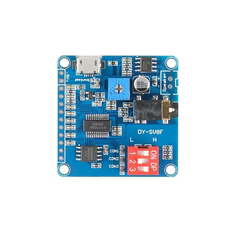 【Pre-order】 Voice Sound Playback Module Arduino MP3 Player Module UART I/O Trigger Class D Amplifier Board 5W 8M Storage DY-SV8F SD/TF.