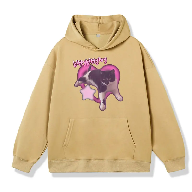 Cat Meme Funny Graphic Hoodies Men Women Fashion Casual Sweatshirt Male Winter Cartoon Long Sleeve Pullover Oversized Streetwear
