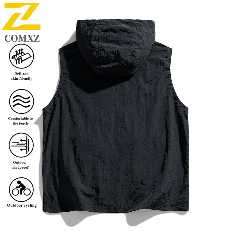 Summer Outdoor Vest Waterproof Windproof Camping Hiking Fishing Streetwear Men Lightweight Tactical Sunscreen Leisure Jacket