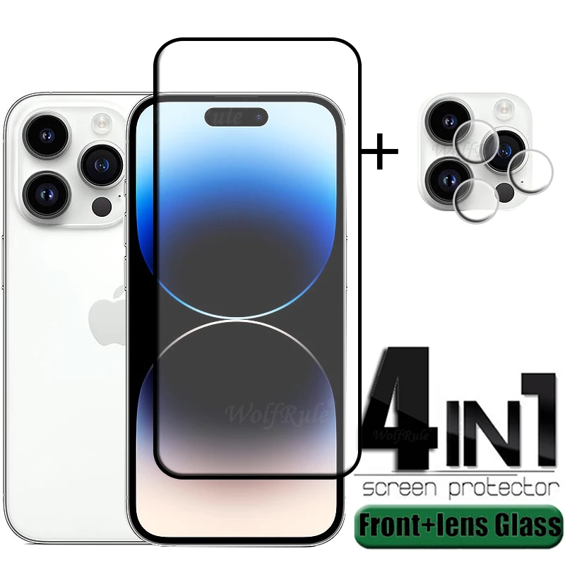 4-In-1 Per Iphone 13 Pro Vetro Per Iphone 13 Pro Pellicola Salvaschermo Per Iphone 7 8 Plus Se 2020 12 13 Pro Max Mini Vetro