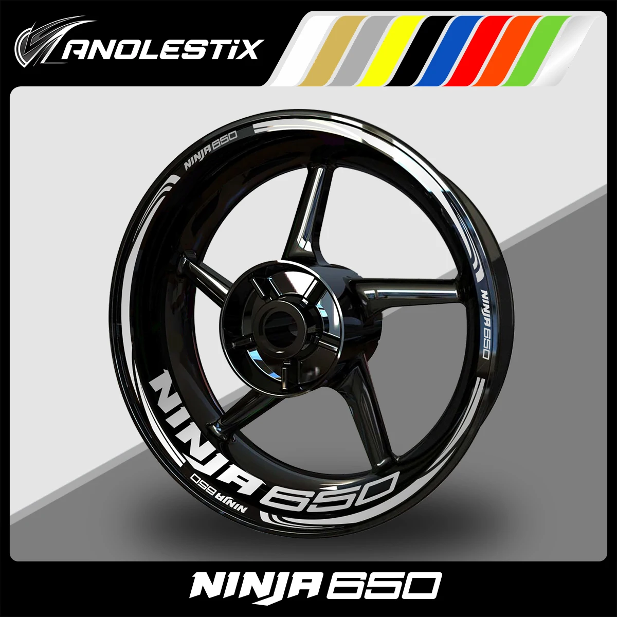 

AnoleStix Reflective Motorcycle Wheel Sticker Hub Decal Rim Stripe Tape For KAWASAKI NINJA 650 2017 2018 2019 2020 2021 2022