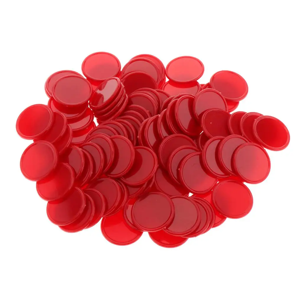 100Pcs Plastic Learning Counters Disks Bingo Chip Counting Discs Markers Poker Chips Game Tokens Storage Box 25mm/1 Inch poker chips,math bingo chips,plastic game coins