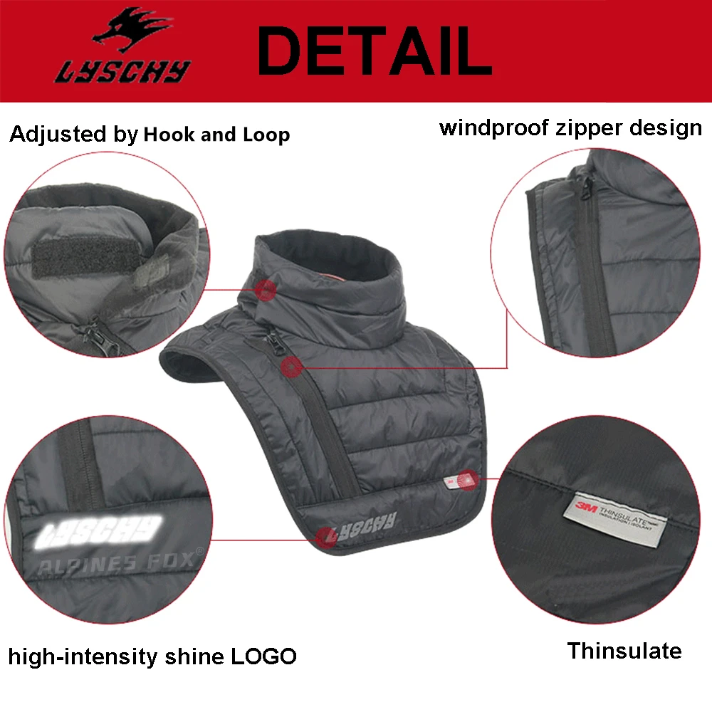 Motorcycle Protective Gear Thinsulate Cotton Motorcycle Neck Guard Bib Collar Waterproof Warm Scarf Windproof Neck Protect Portable Motorcycle Equipment