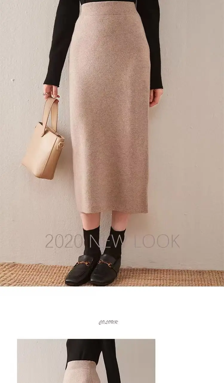 LTYQIN Women's Elegant A-Line Midi Skirt back view