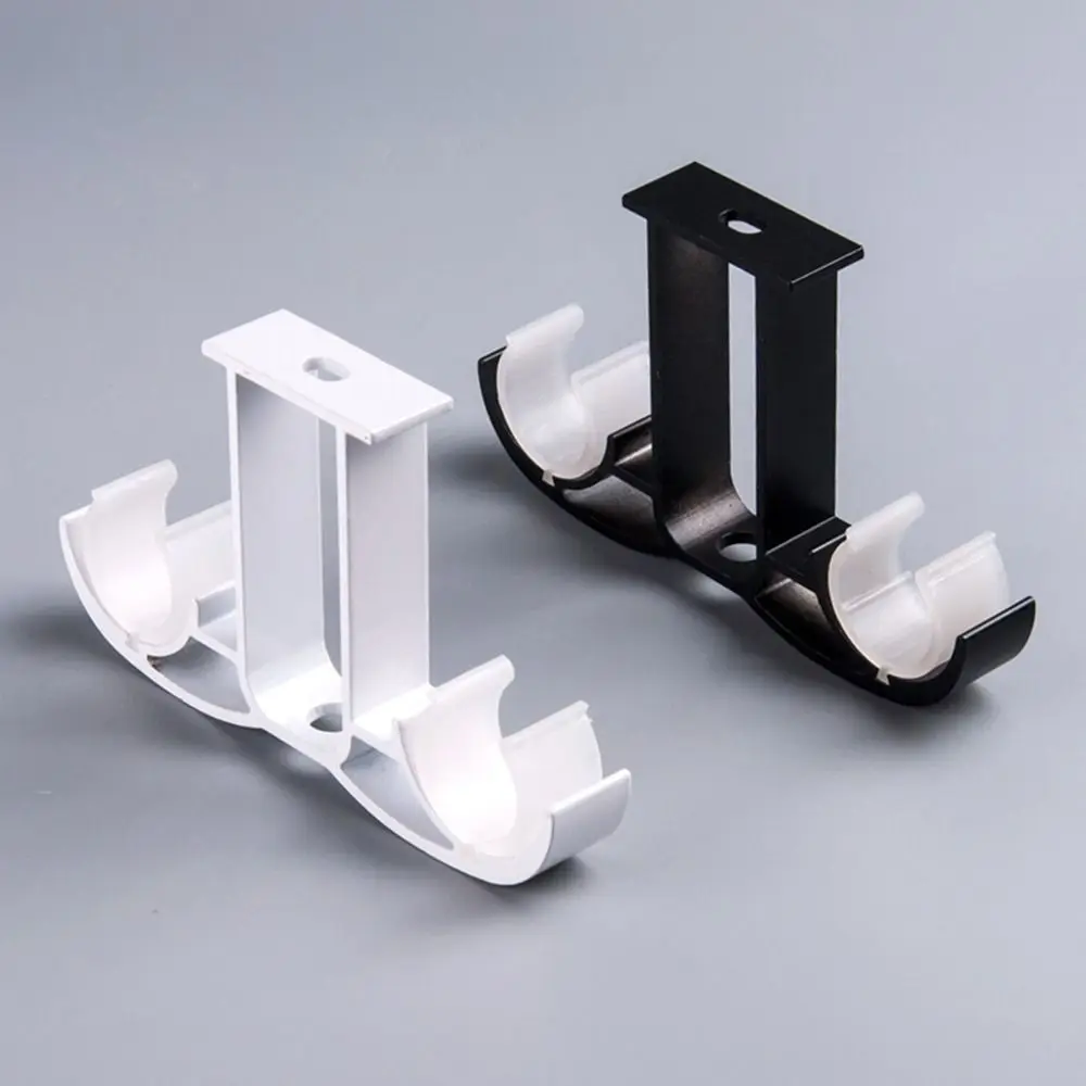 1Pc Double Curtain Rod Bracket Shower Curtain Pole Bracket Alloy Hanger Holder Side Top Mounted Rod Connector