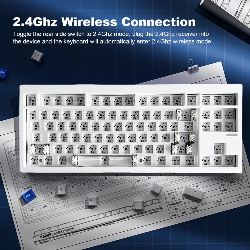 GMK87 GMK104 Wireless Mechanical Keyboard 2.4G/Wired/ Bluetooth 5.0 Keyboards Hot-Swappable Gasket Structure Customized Keyboard