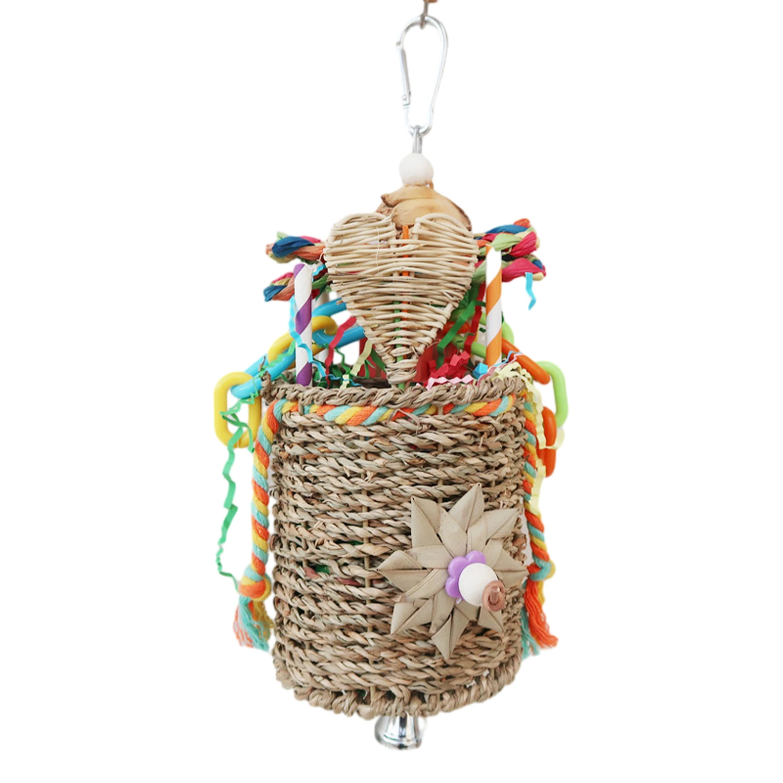 Fai Da Te Crinkly Paper Nuts Bird Toys Buona Azienda Robusto Foraging Seagrass Basket Appeso Per Piccolo Pappagallo Medio Carino Durevole