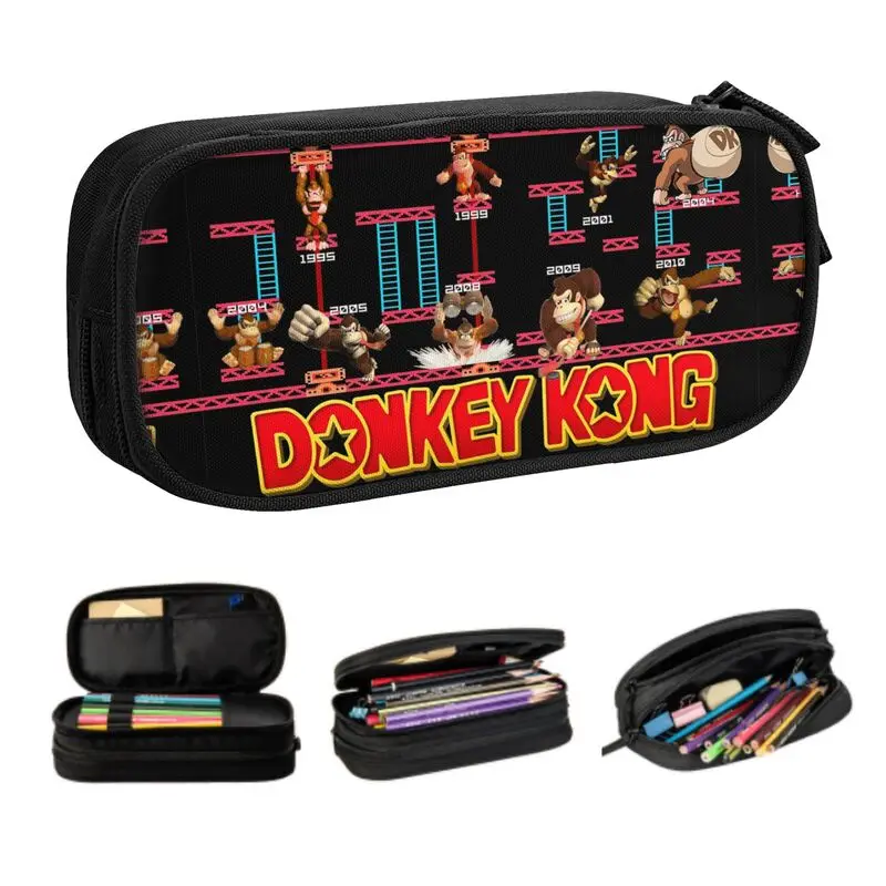 

Through Ages Donkey Kong Pencil Case for Girl Boy Big Capacity Arcade Game Pen Bag Box School Accessories