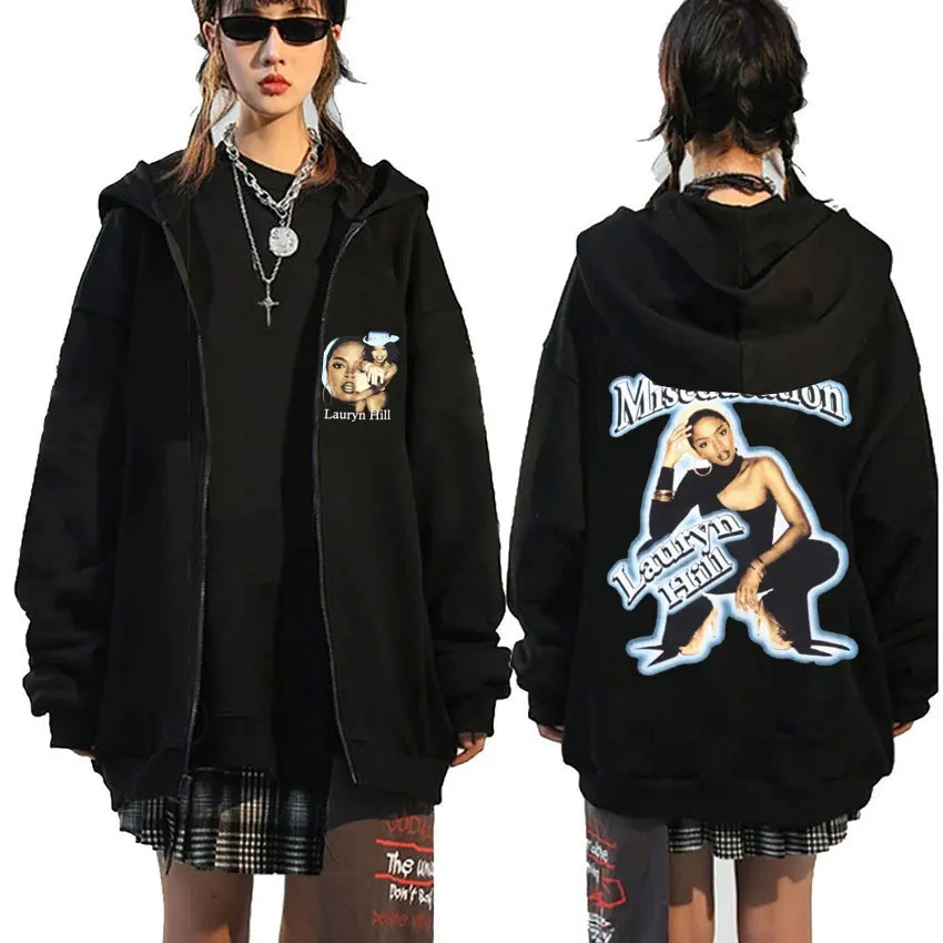 

Singer The Miseducation of Lauryn Hill Graphic Zipper Hoodie Male Fashion Zip Up Jacket Men Women Hip Hop Oversized Sweatshirts