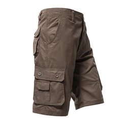 Men's Classic Cargo Knee Shorts - Summer Cotton Shorts with Multiple Pockets - 30 (01 Black)
