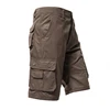 Male Cargo Pants Knee Shorts Classic Summer Shorts Multiple Pockets Large Size Cotton Half Pants Khaki Army Green Shorts 3