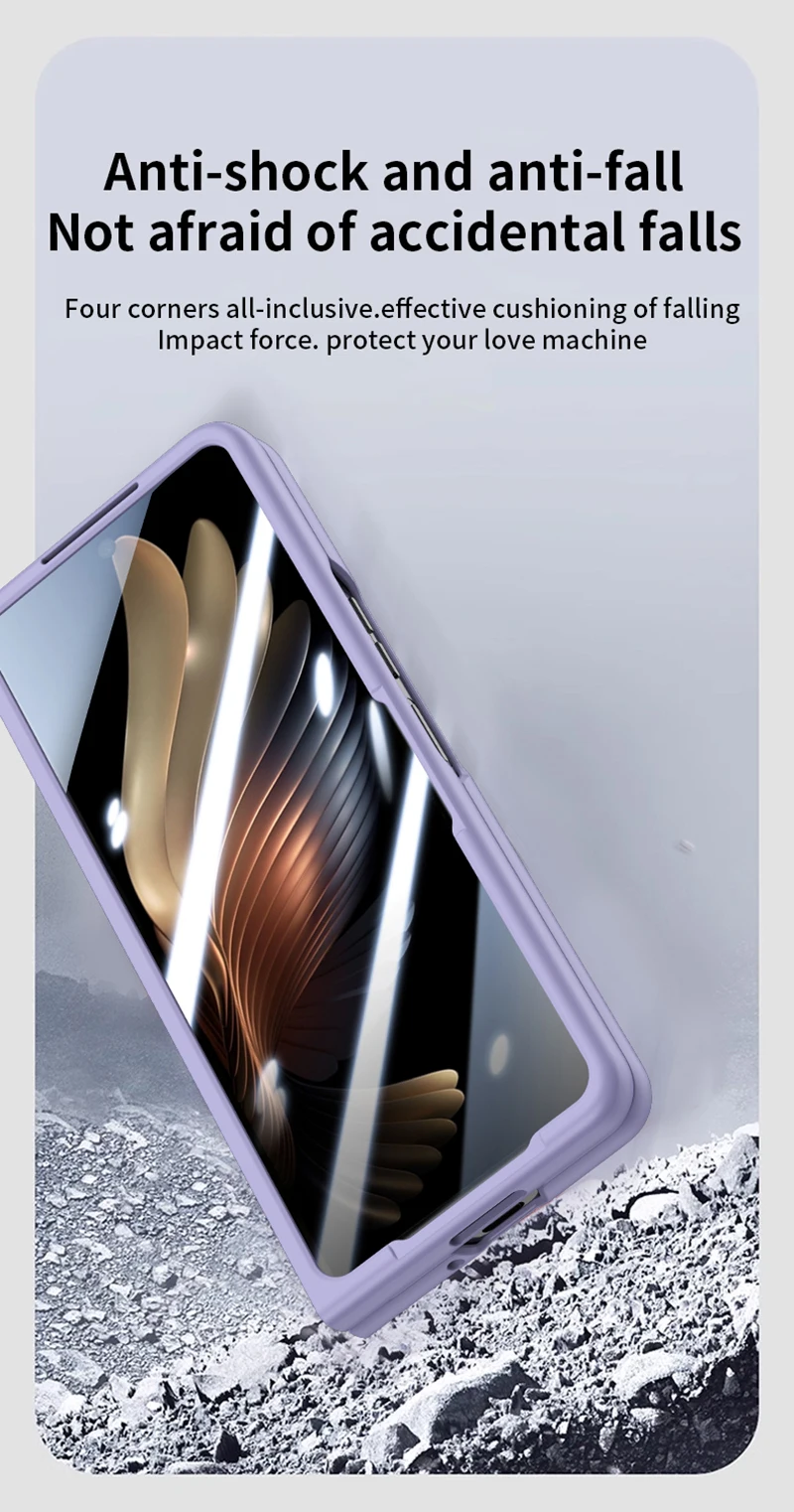 Handyhülle für Samsung Galaxy Z Fold 5 5G mit Frontglas-Schutz-Kunststoffabdeckung_voghion.com