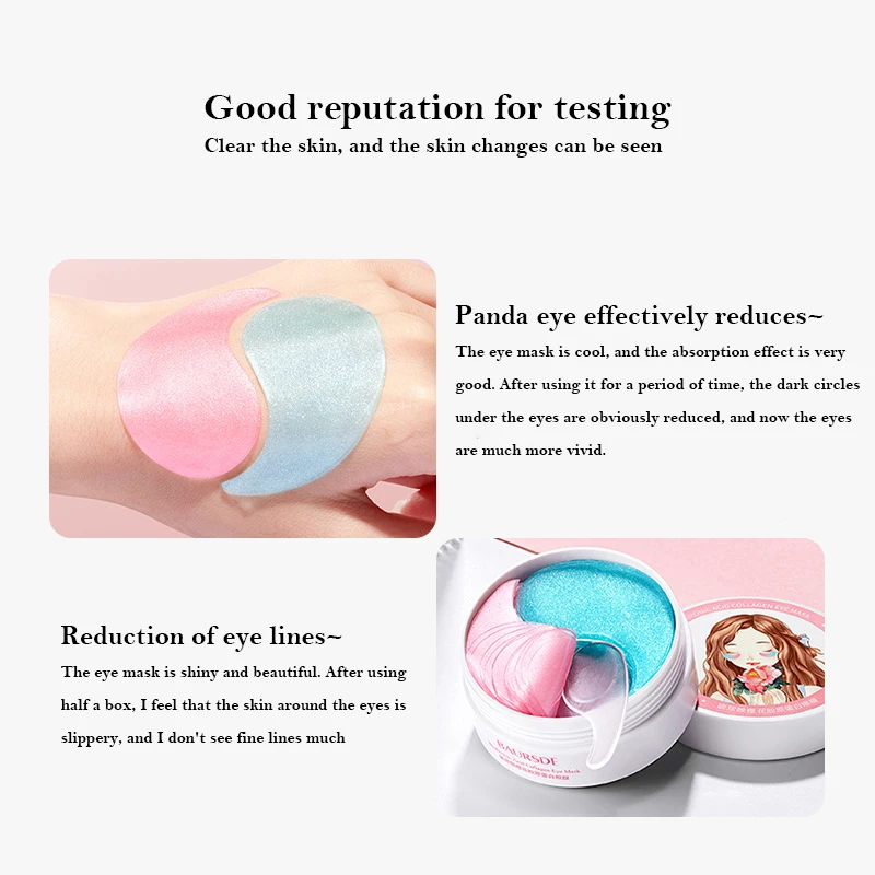 Collagen Eye Mask 60Pcs Hyaluronic Acid Sakura Moisturizing Eye Patches
