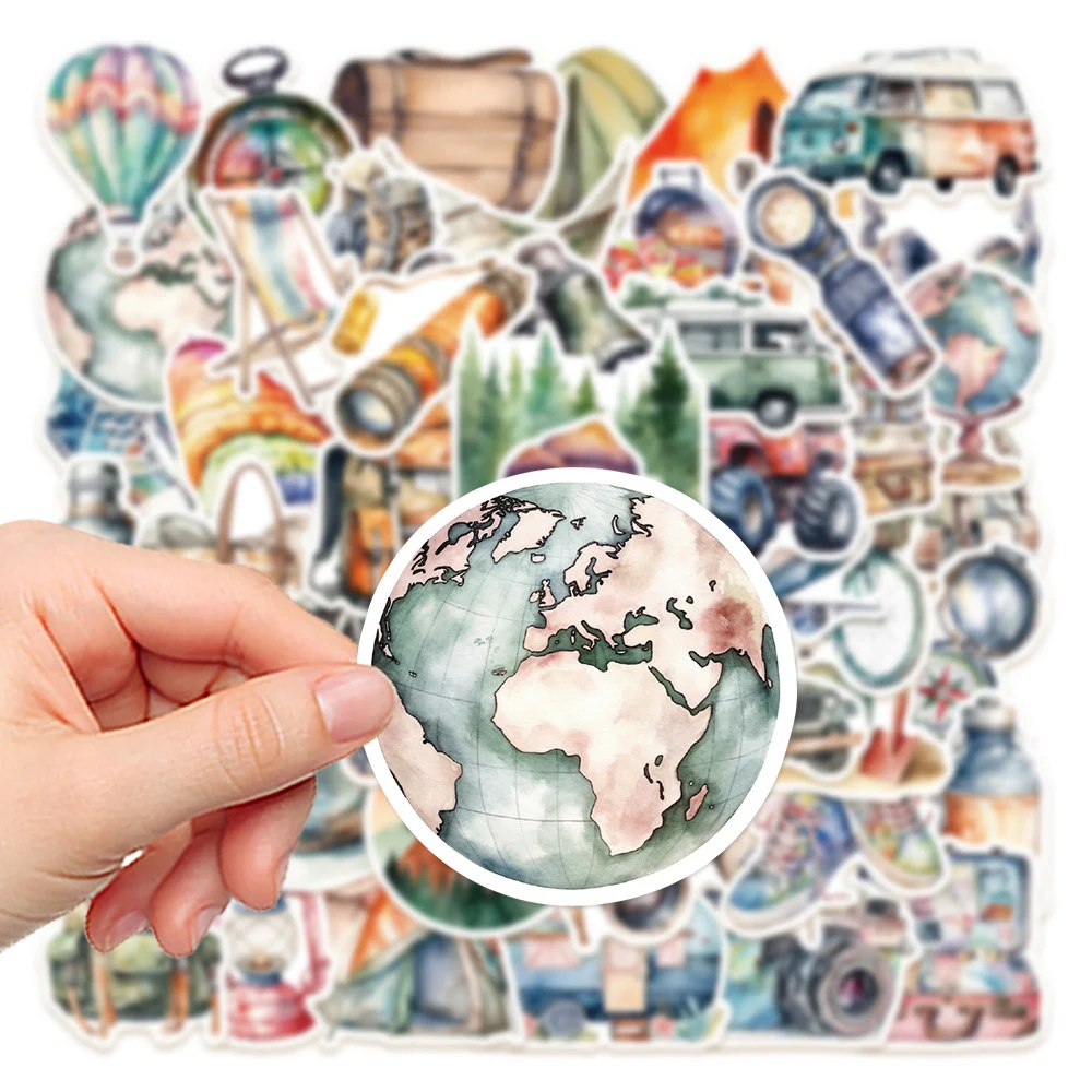 Outdoor Travel Cartoon Adventure Stickers - Assorted Pack for Camping and DIY Decor