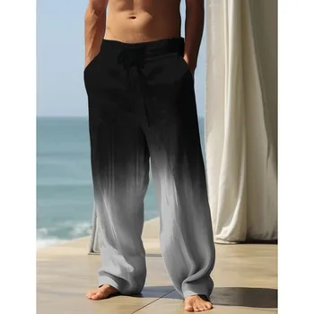 Pantaloni da uomo con stampa 3D astratta sfumata Pantaloni da strada per uscire in poliestere Lago Blu Nero Pantaloni elasticizzati a vita media 1