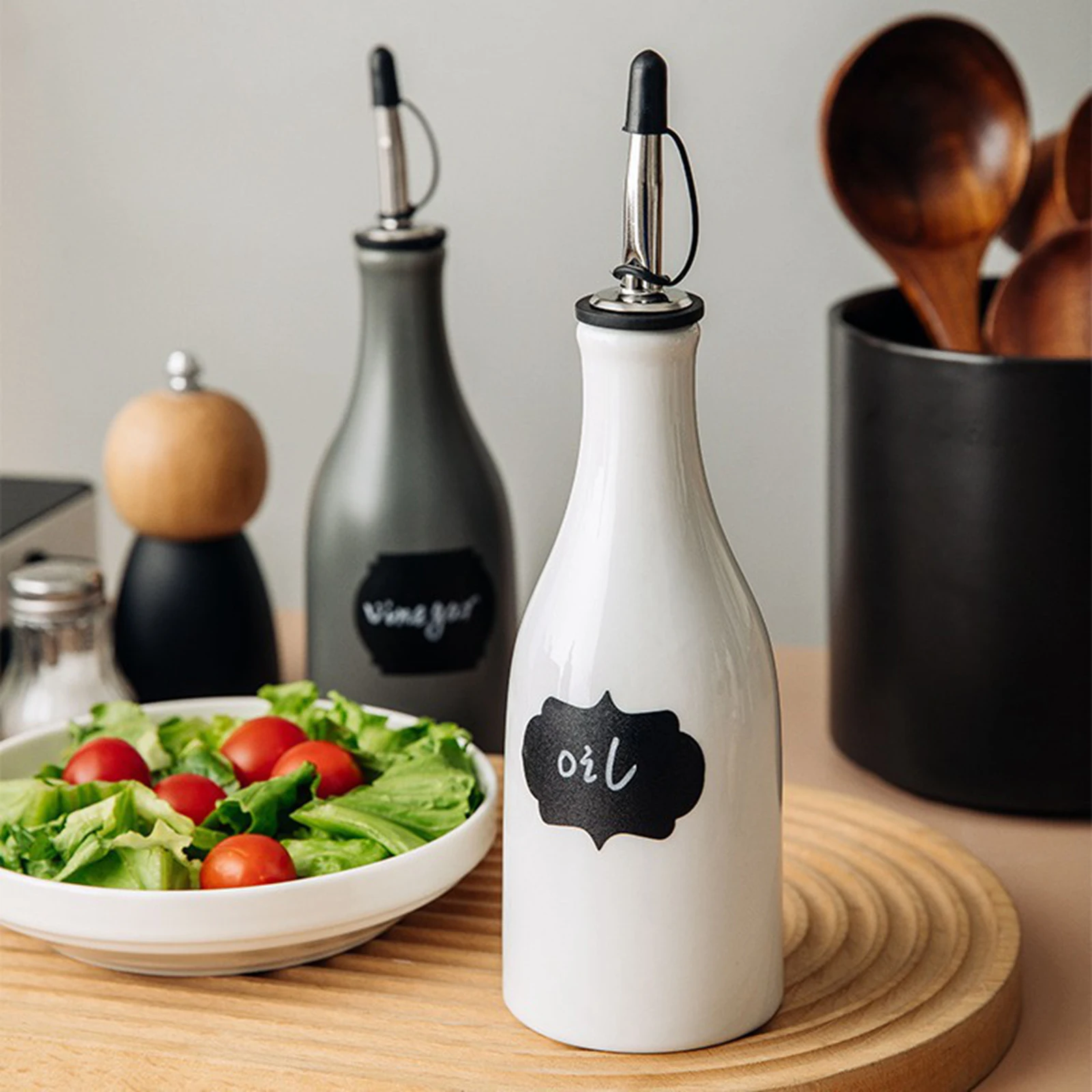 Olive Oil Bottle ceramic storage jar 300ml for Vinegars Soy Sauce Syrup Dispensing