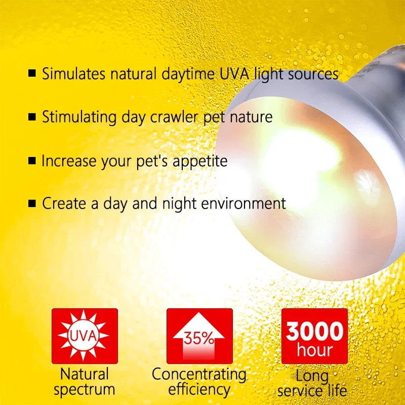 Pets Heating Lamp E27 Day Night for Amphibians Snakes Lamps Heat Reptile Bulbs UVA Light25W 50W 75W 100W Reptiles Lighting