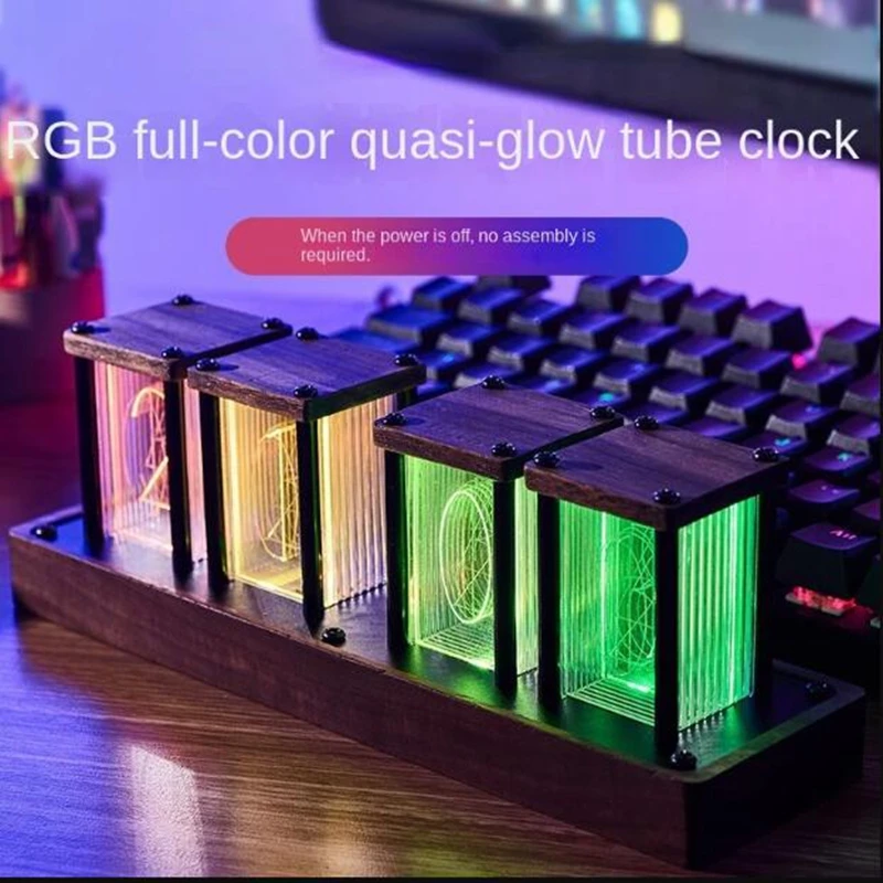 Vintage 16Million RGB Nixie Tube Clock DIY Table Clock Led Digital Electronic Desktop Watch Desk Home Decor Ornaments Gift