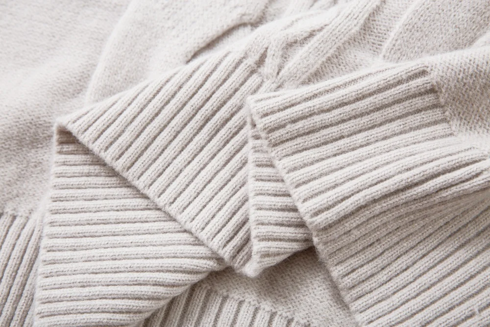Solid Color Jacquard Sweater Mens Autumn Winter Casual Loose Half Zipper Long Sleeve Sweater Man