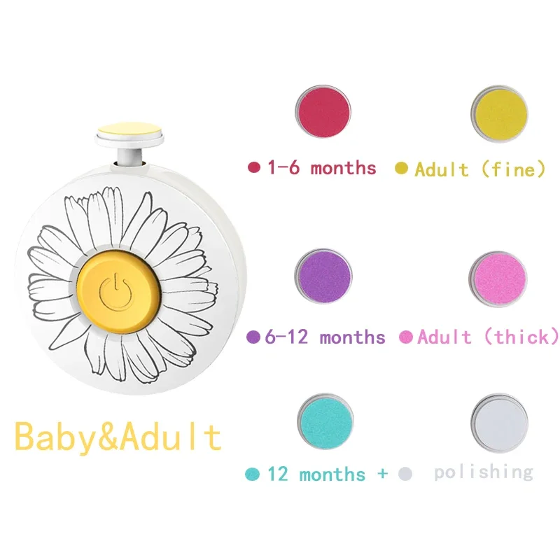 Electric Baby Nail Trimmer Kid Nail Polisher Tool Infant Manicure Scissors Baby Hygiene Kit Baby Nail Clipper Cutter For Newborn 6