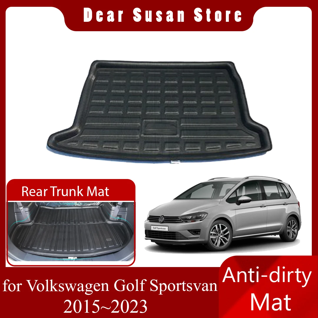 

Car Rear Trunk Mat for Volkswagen VW Golf Sportsvan SV 2015~2023 2016 Tray Waterproof Pad Space Boot Carg Liner Cover Accessorie