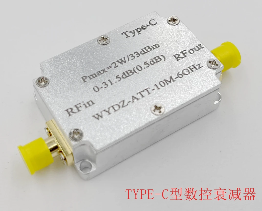 TYPE-C CNC 감쇠기 스텝퍼, 0.5DB 0-31.5 CNC 범위, 10M-6GHz, 2W