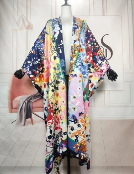 Abbigliamento africano per donna Cardigan di seta Bohomian estivo da donna elegante oversize Dashiki Kimono larghi per feste serali per le vacanze