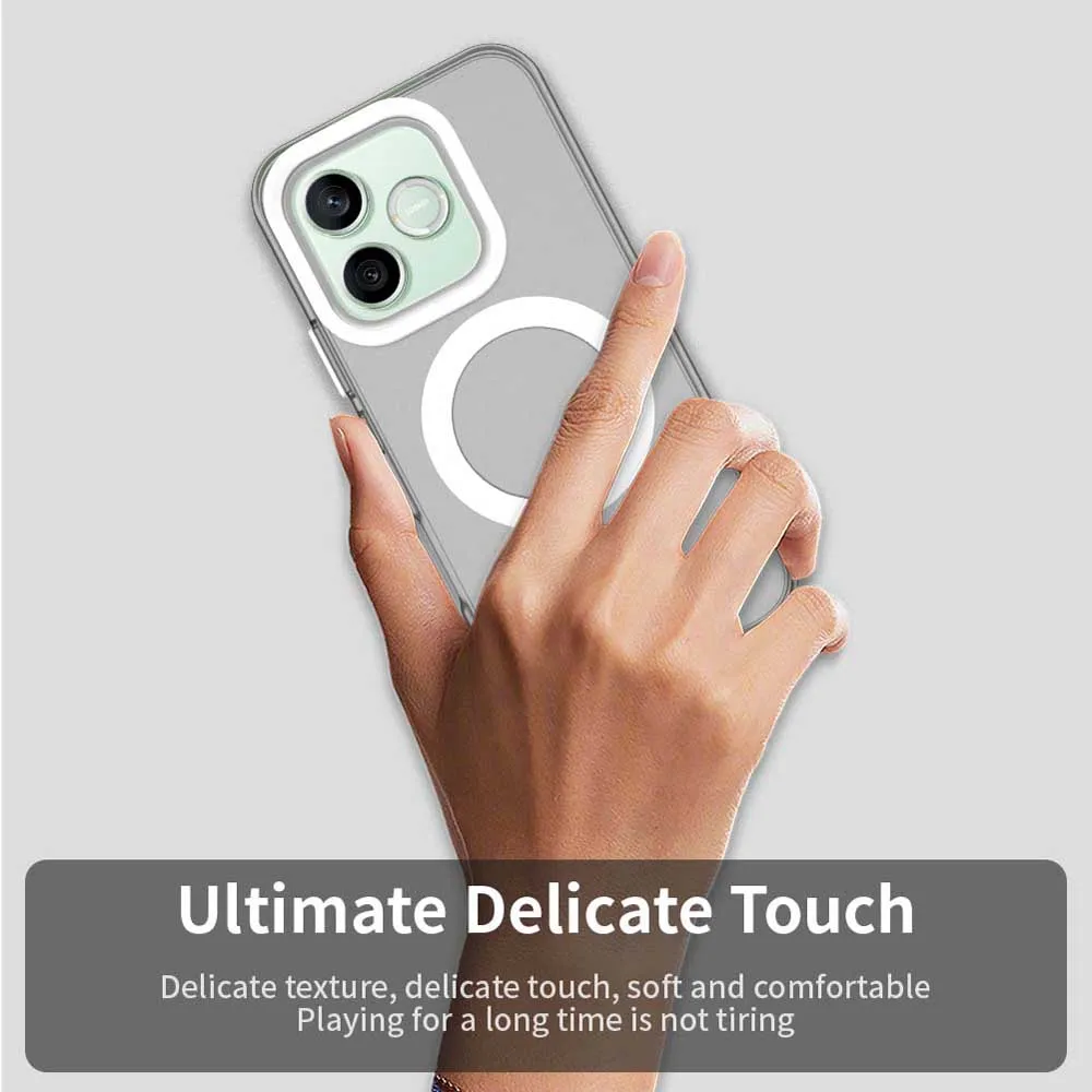 Candy-Colored Transparent Magnetic Wireless Charging Phone Case