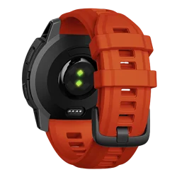 Fashionable Soft Silicone Watch Strap - Stylish Interchangeable Rubber Bracelet - Instict 2S (Flame Red)