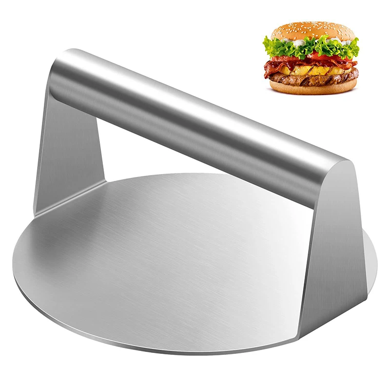 Stainless Steel Smash Burger Press Hamburger Patties Meat Masher Circular Meat Press Mold For Deli Meats Kitchen Accessories 1pc