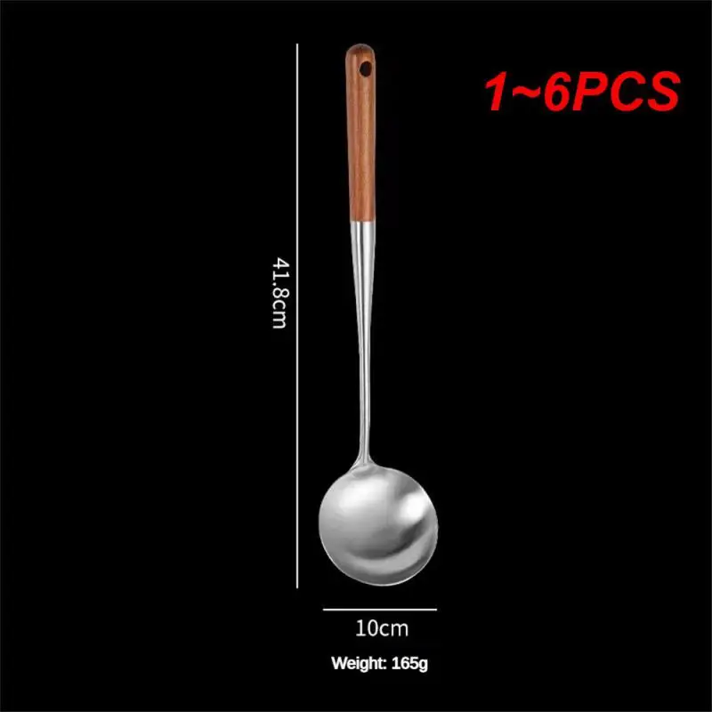 1~6PCS Kitchen Utensils Wok Spatula Iron Ladle Tool Set Spatula For Stainless Steel Cooking Equipment
