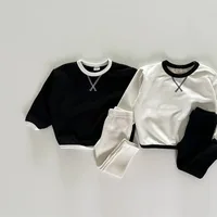 2024 Autumn New Baby Long Sleeve Casual Sweatshirt Letter X Embroidery Sweatshirt For Boys Girls Cotton Tops Toddler Pullover 2