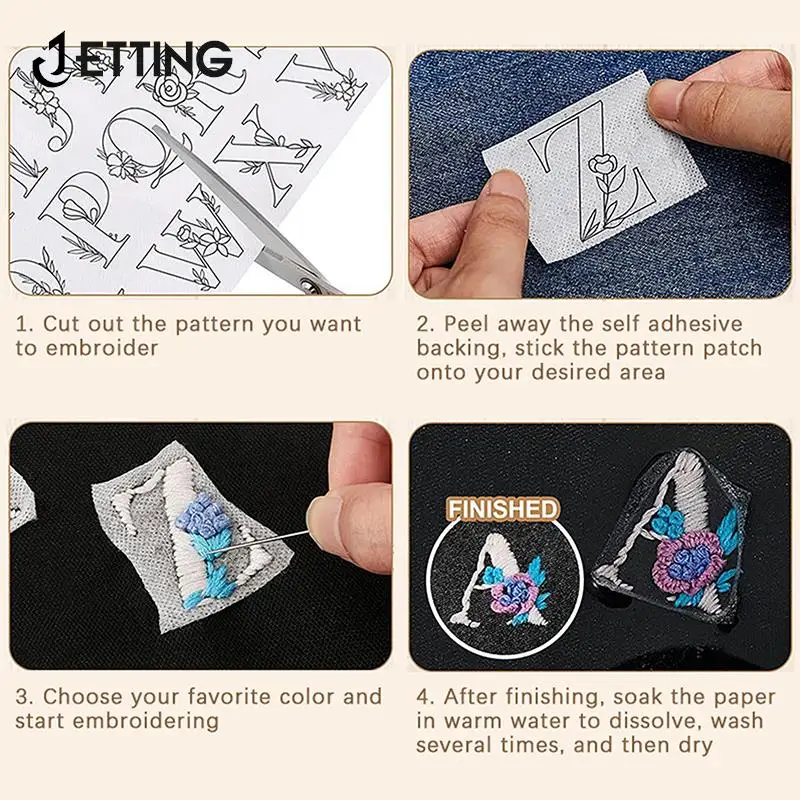 Water Soluble Stabilizer Embroidery Stick And Stitch Embroidery Paper Tear Away Stabilizers With Flower Pattern 2/4pc embroidery paper